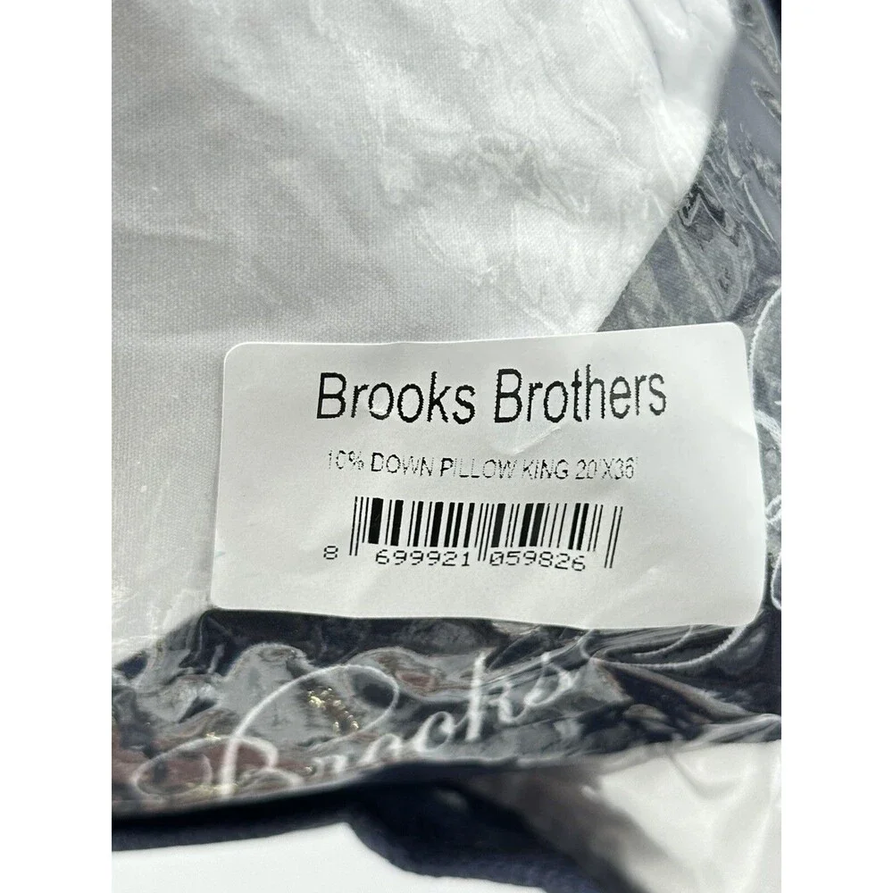 Brooks Brothers Down & Feathers King Size Bed Pillow 20”x36”